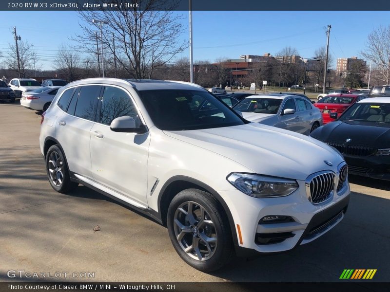 Alpine White / Black 2020 BMW X3 xDrive30i