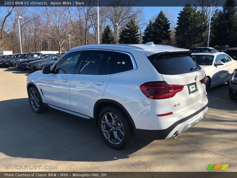 Alpine White / Black 2020 BMW X3 xDrive30i