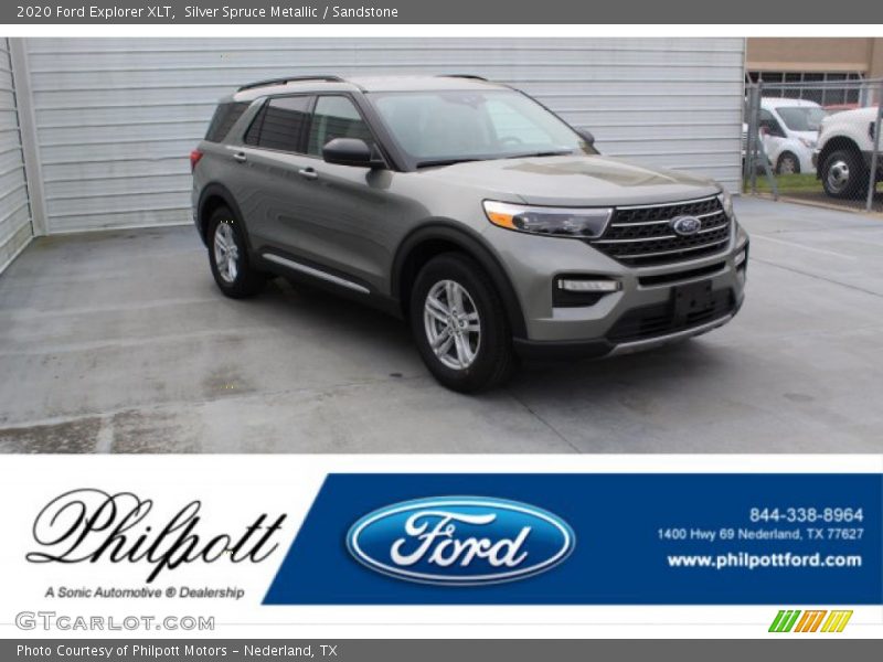 Silver Spruce Metallic / Sandstone 2020 Ford Explorer XLT