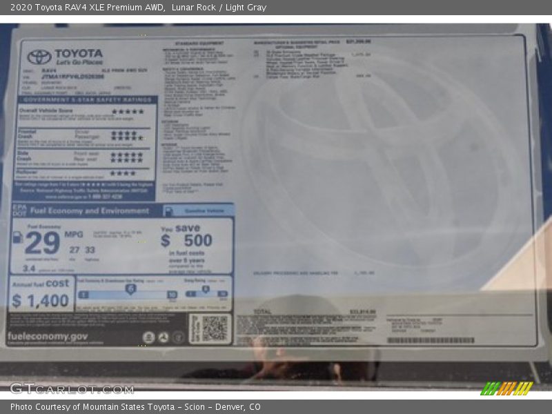 Lunar Rock / Light Gray 2020 Toyota RAV4 XLE Premium AWD