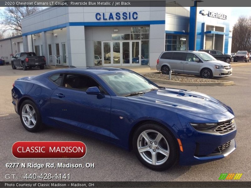 Riverside Blue Metallic / Jet Black 2020 Chevrolet Camaro LT Coupe