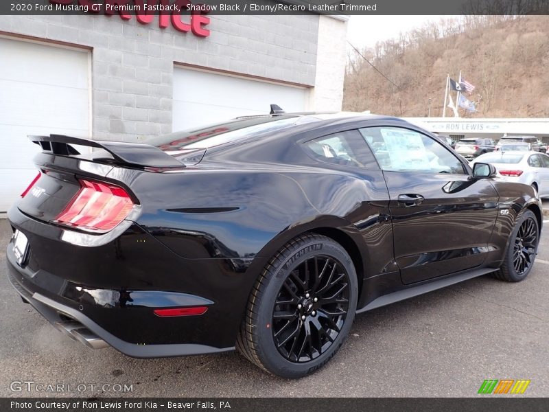 Shadow Black / Ebony/Recaro Leather Trimmed 2020 Ford Mustang GT Premium Fastback
