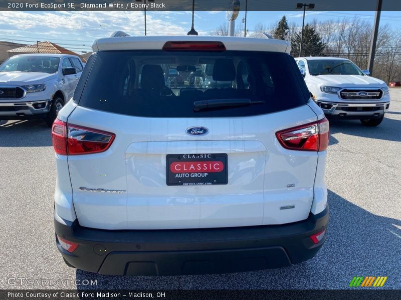 Diamond White / Ebony Black 2020 Ford EcoSport SE
