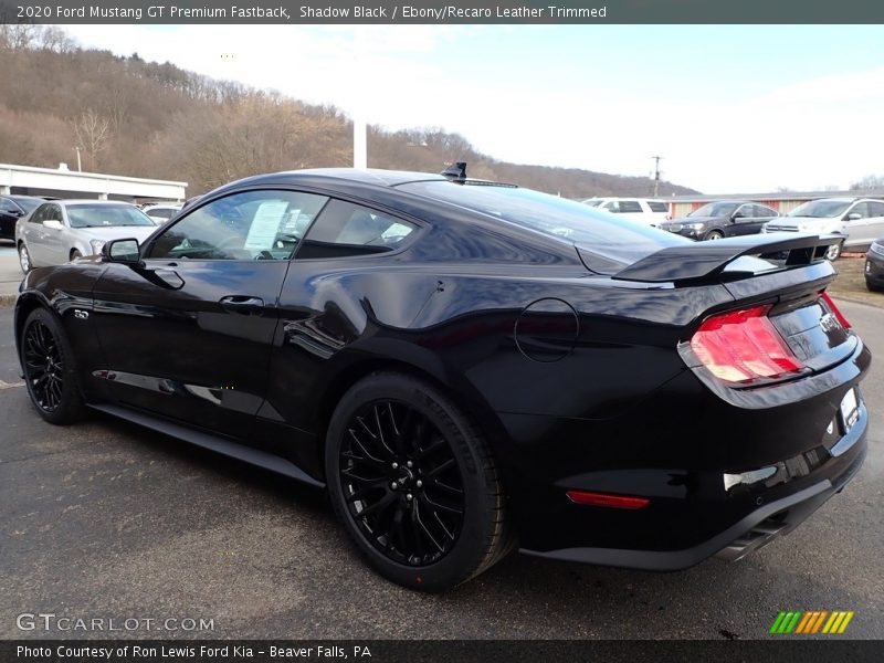 Shadow Black / Ebony/Recaro Leather Trimmed 2020 Ford Mustang GT Premium Fastback