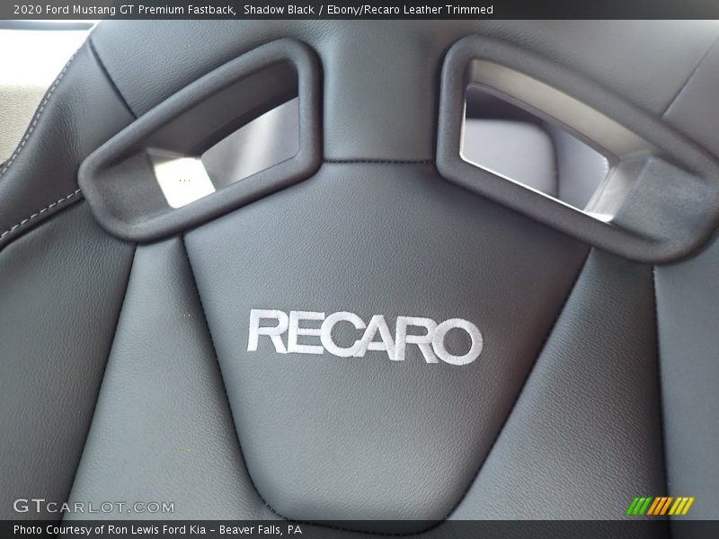 Shadow Black / Ebony/Recaro Leather Trimmed 2020 Ford Mustang GT Premium Fastback