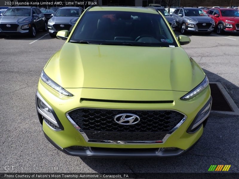 Lime Twist / Black 2020 Hyundai Kona Limited AWD