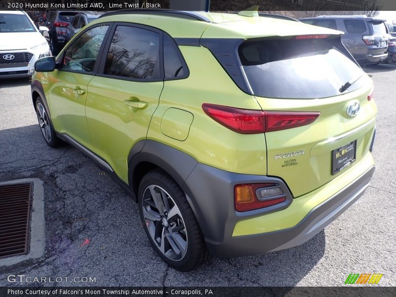 Lime Twist / Black 2020 Hyundai Kona Limited AWD