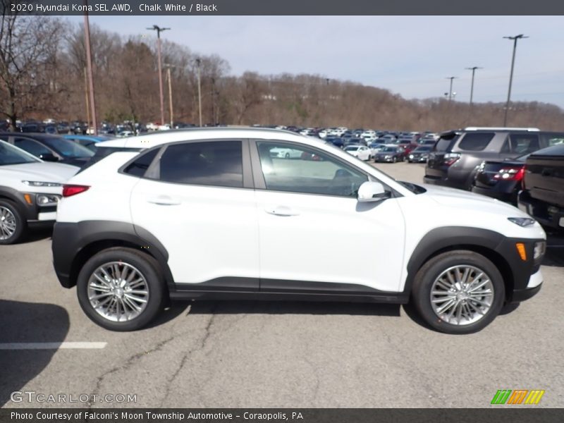 Chalk White / Black 2020 Hyundai Kona SEL AWD