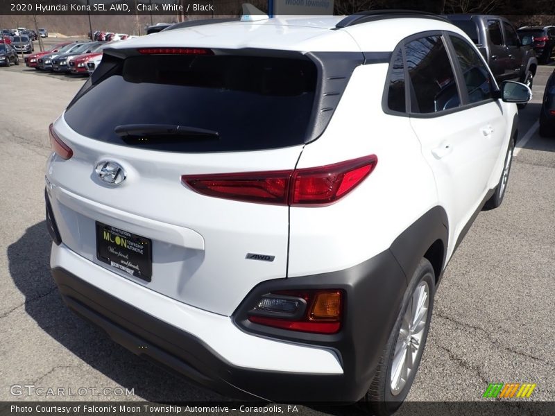 Chalk White / Black 2020 Hyundai Kona SEL AWD