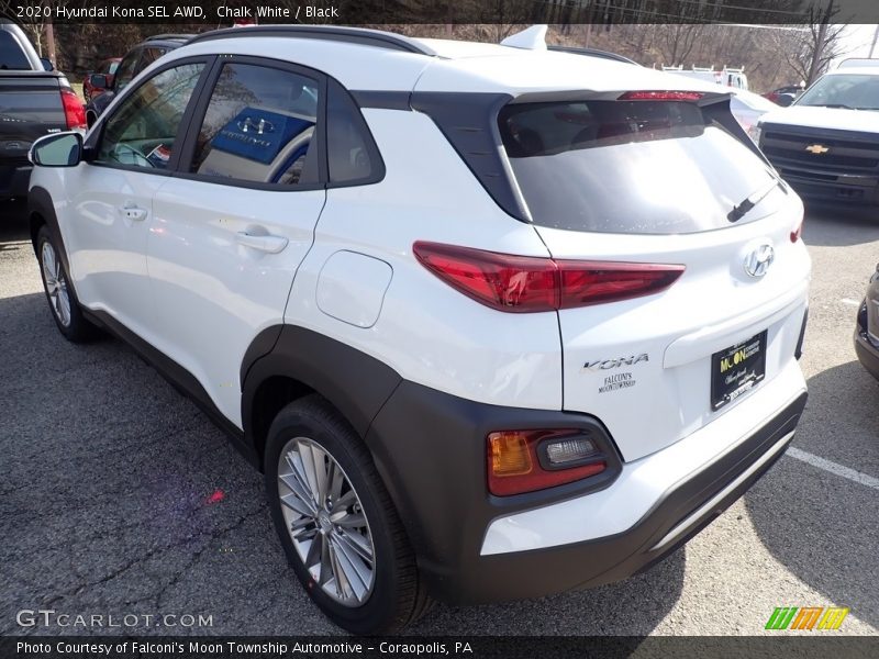 Chalk White / Black 2020 Hyundai Kona SEL AWD