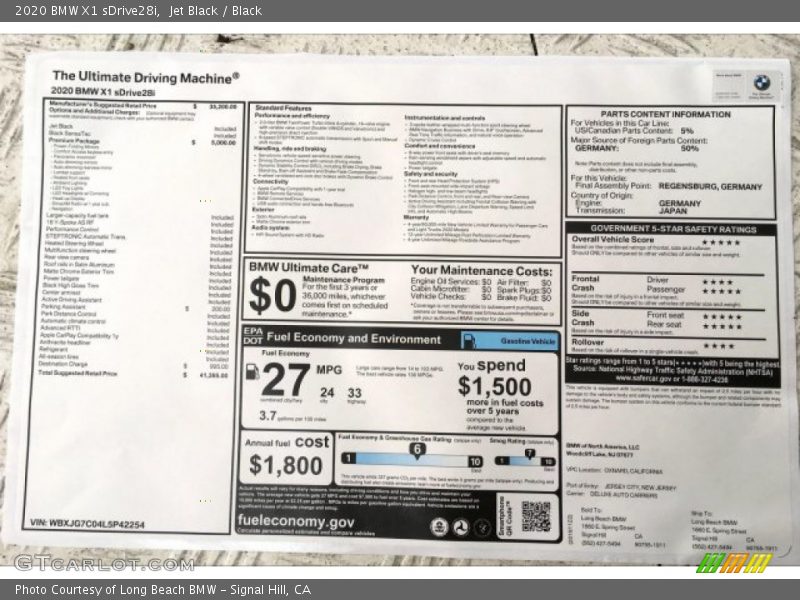 Jet Black / Black 2020 BMW X1 sDrive28i
