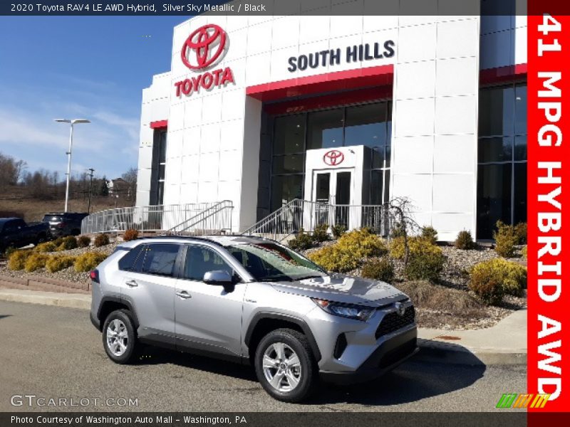 Silver Sky Metallic / Black 2020 Toyota RAV4 LE AWD Hybrid