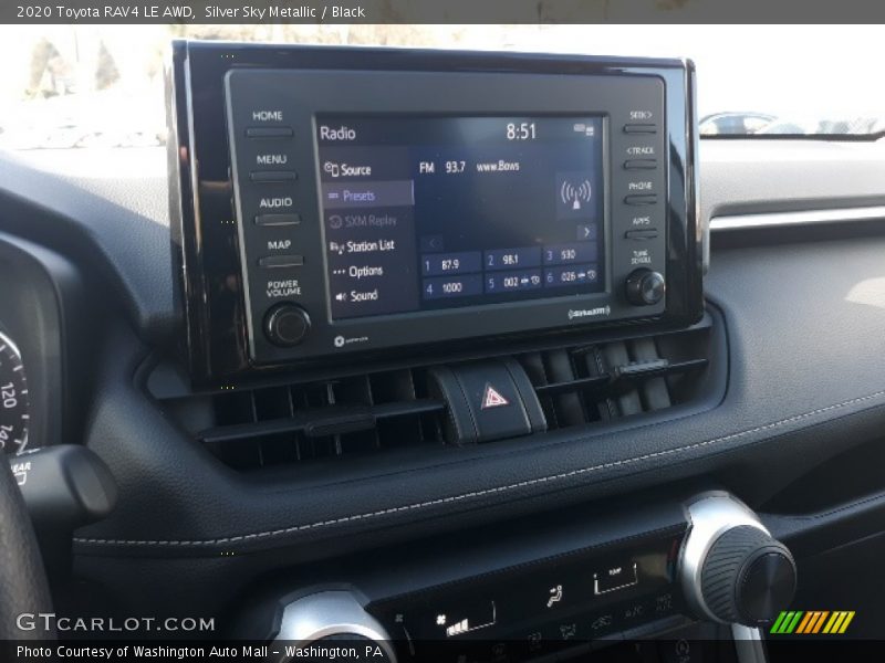 Silver Sky Metallic / Black 2020 Toyota RAV4 LE AWD