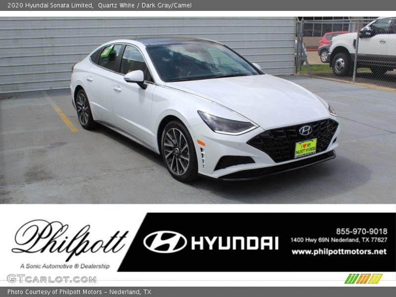 Quartz White / Dark Gray/Camel 2020 Hyundai Sonata Limited