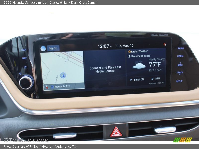 Quartz White / Dark Gray/Camel 2020 Hyundai Sonata Limited