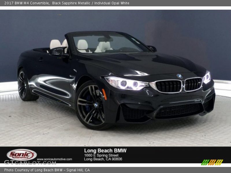 Black Sapphire Metallic / Individual Opal White 2017 BMW M4 Convertible
