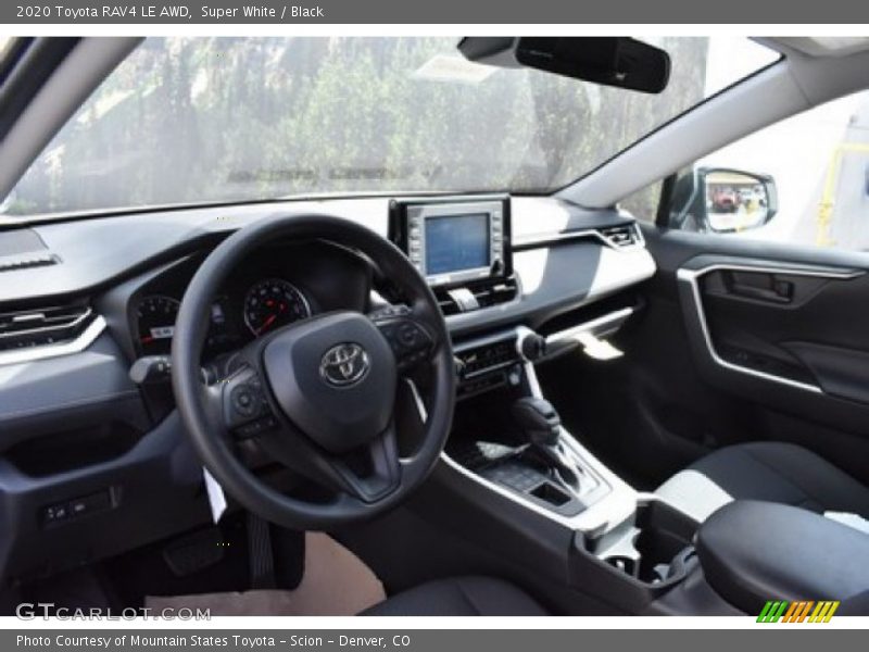 Super White / Black 2020 Toyota RAV4 LE AWD