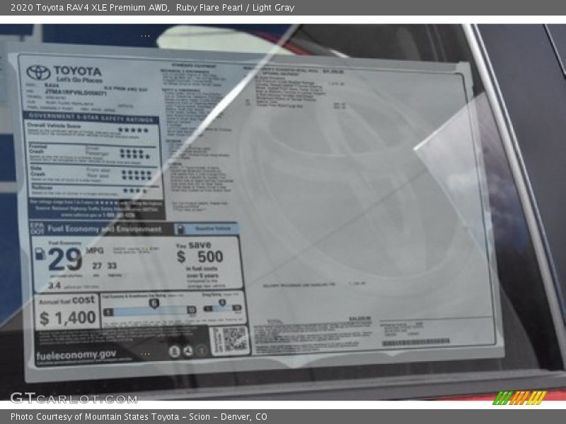 Ruby Flare Pearl / Light Gray 2020 Toyota RAV4 XLE Premium AWD