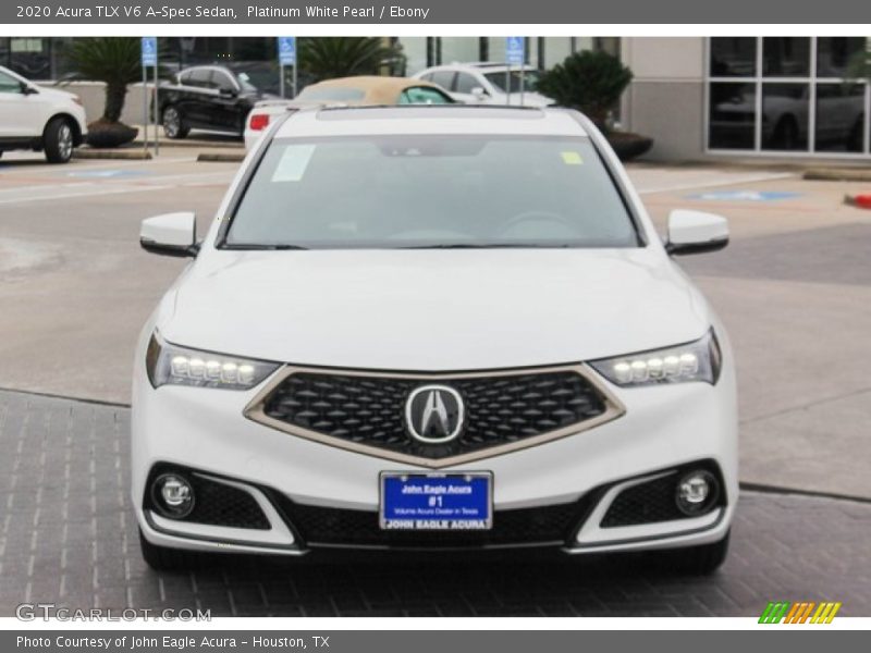 Platinum White Pearl / Ebony 2020 Acura TLX V6 A-Spec Sedan