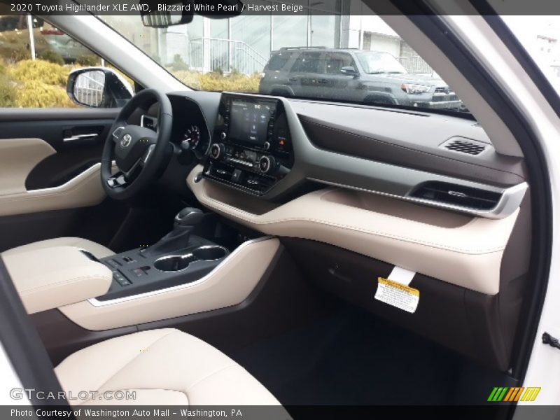 Blizzard White Pearl / Harvest Beige 2020 Toyota Highlander XLE AWD