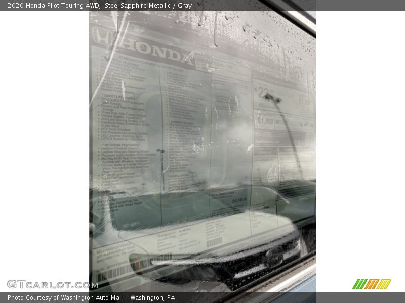 Steel Sapphire Metallic / Gray 2020 Honda Pilot Touring AWD