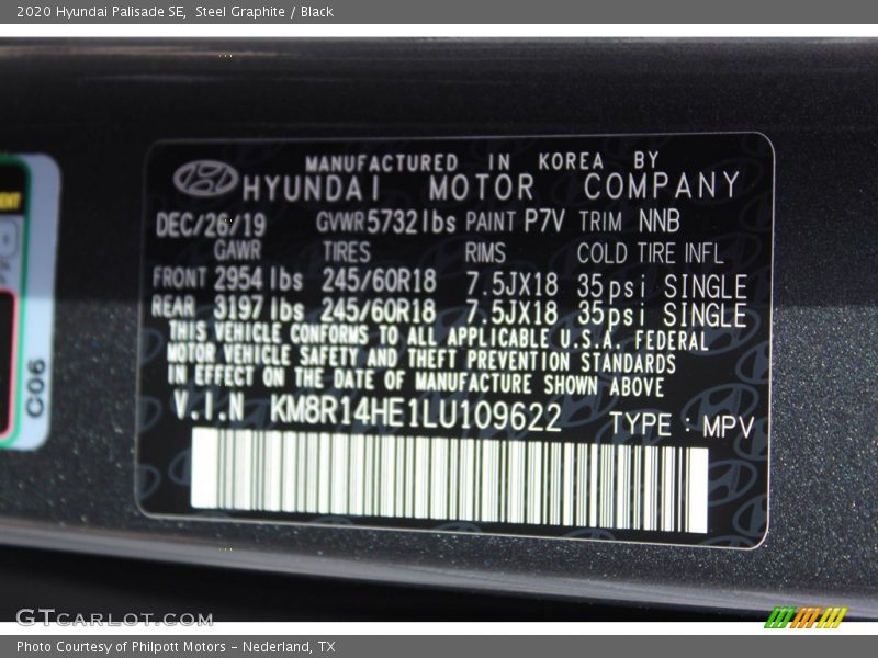Steel Graphite / Black 2020 Hyundai Palisade SE