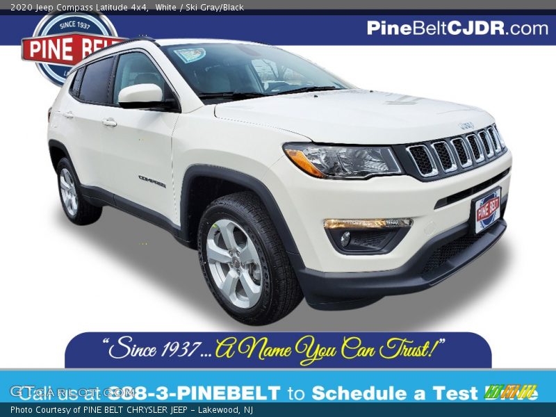 White / Ski Gray/Black 2020 Jeep Compass Latitude 4x4