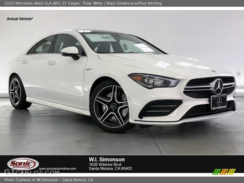 Polar White / Black Dinamica w/Red stitching 2020 Mercedes-Benz CLA AMG 35 Coupe