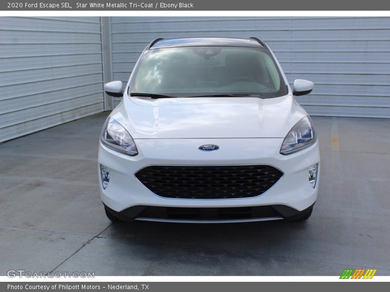Star White Metallic Tri-Coat / Ebony Black 2020 Ford Escape SEL