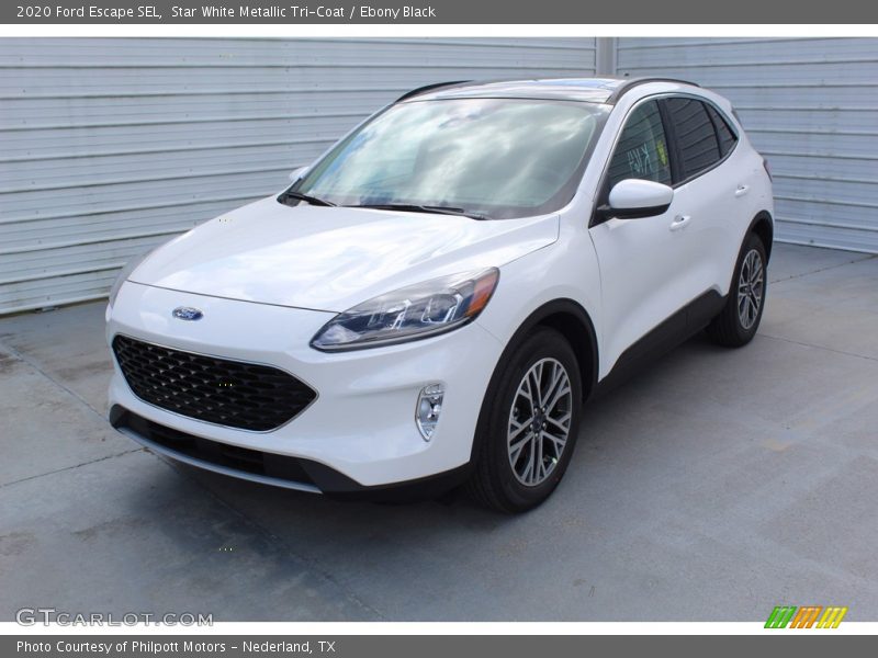 Star White Metallic Tri-Coat / Ebony Black 2020 Ford Escape SEL
