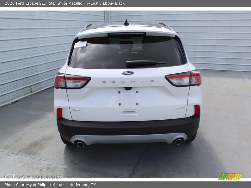 Star White Metallic Tri-Coat / Ebony Black 2020 Ford Escape SEL