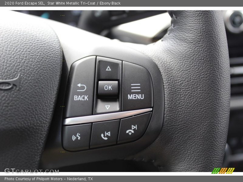 Star White Metallic Tri-Coat / Ebony Black 2020 Ford Escape SEL