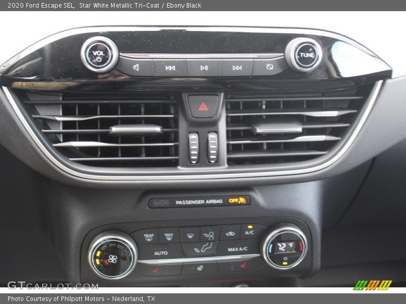 Star White Metallic Tri-Coat / Ebony Black 2020 Ford Escape SEL