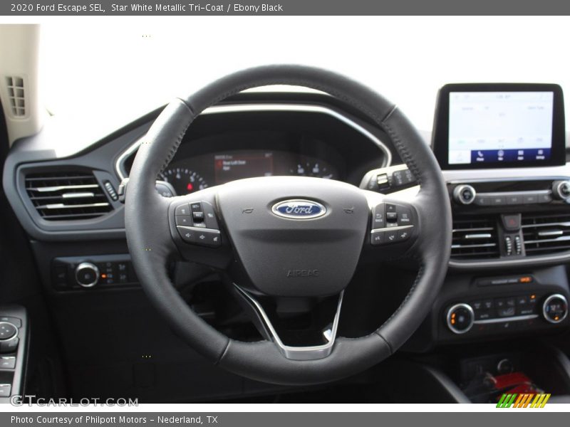 Star White Metallic Tri-Coat / Ebony Black 2020 Ford Escape SEL