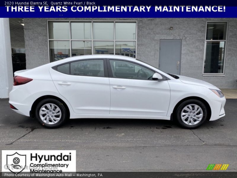 Quartz White Pearl / Black 2020 Hyundai Elantra SE