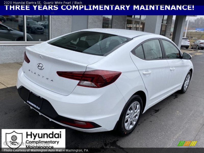 Quartz White Pearl / Black 2020 Hyundai Elantra SE
