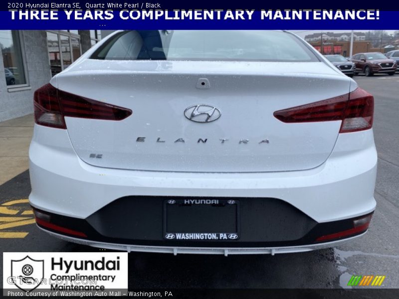 Quartz White Pearl / Black 2020 Hyundai Elantra SE