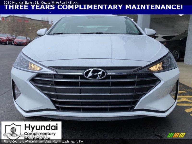 Quartz White Pearl / Black 2020 Hyundai Elantra SE