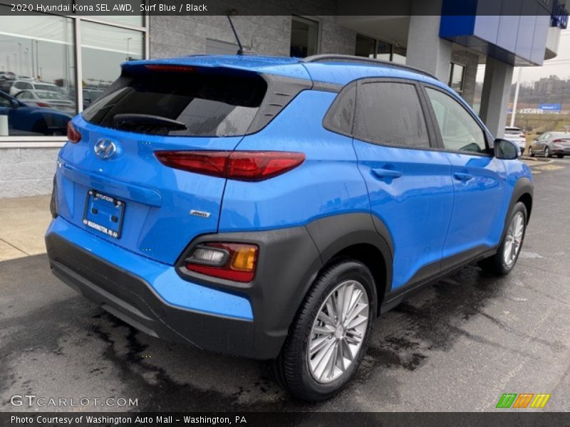 Surf Blue / Black 2020 Hyundai Kona SEL AWD