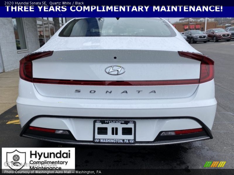 Quartz White / Black 2020 Hyundai Sonata SE