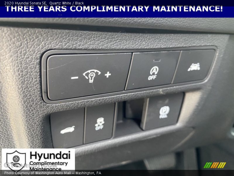 Quartz White / Black 2020 Hyundai Sonata SE