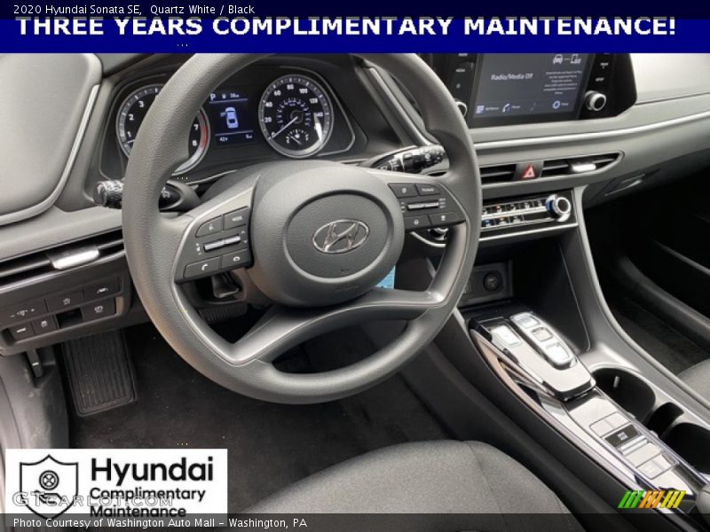 Quartz White / Black 2020 Hyundai Sonata SE