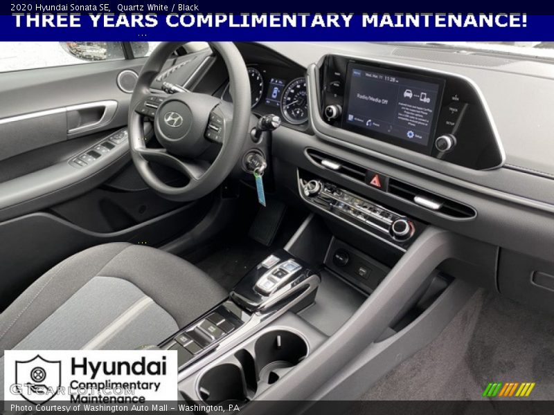 Quartz White / Black 2020 Hyundai Sonata SE