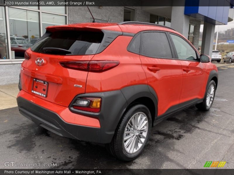 Sunset Orange / Black 2020 Hyundai Kona SEL AWD