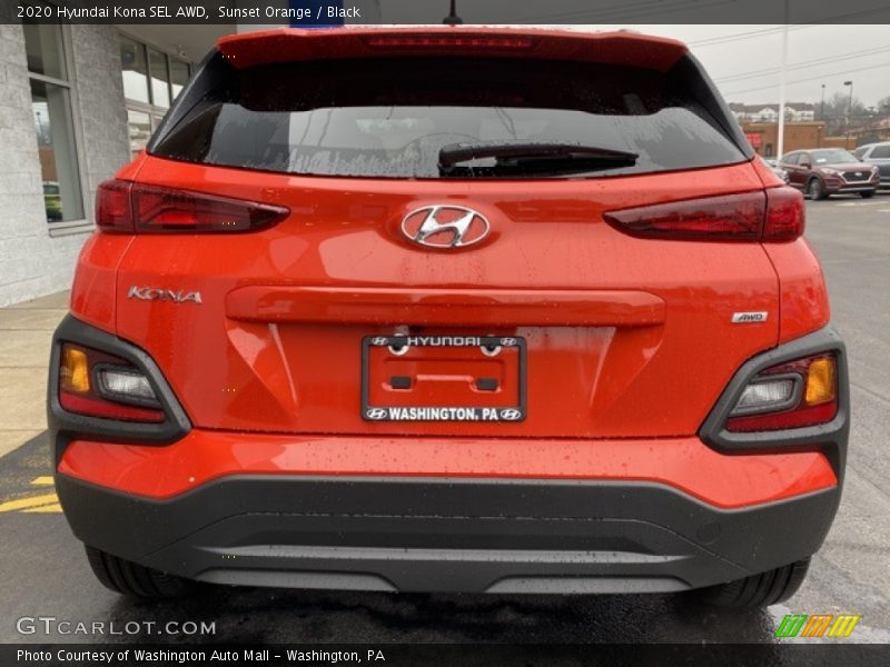 Sunset Orange / Black 2020 Hyundai Kona SEL AWD