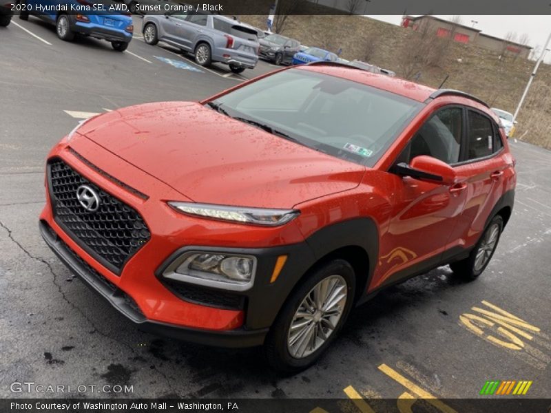 Sunset Orange / Black 2020 Hyundai Kona SEL AWD