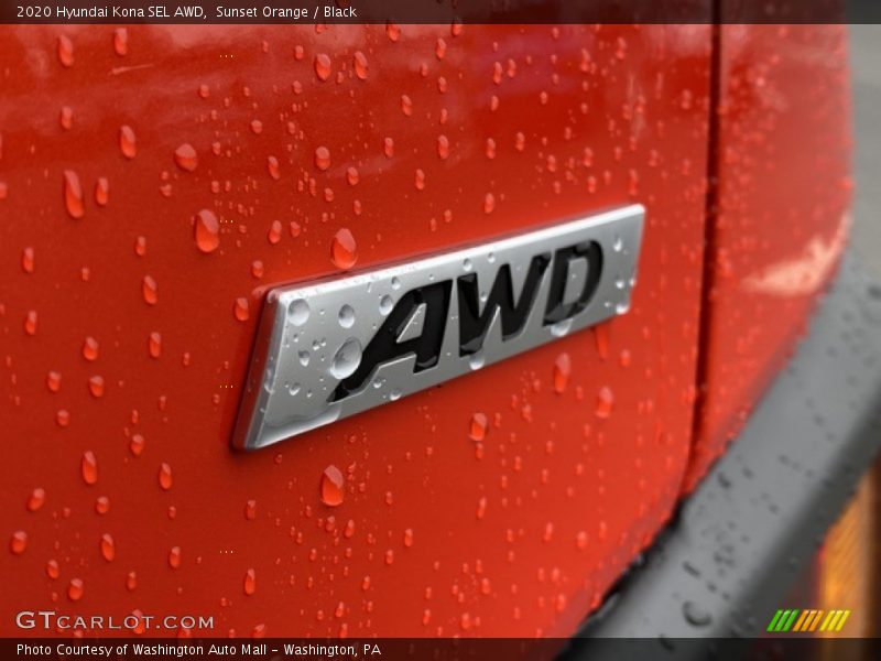 Sunset Orange / Black 2020 Hyundai Kona SEL AWD
