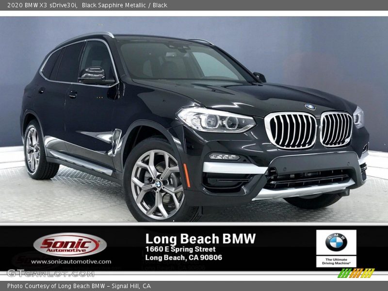 Black Sapphire Metallic / Black 2020 BMW X3 sDrive30i
