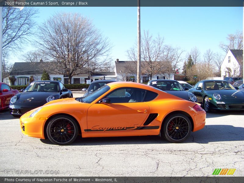 Orange / Black 2008 Porsche Cayman S Sport