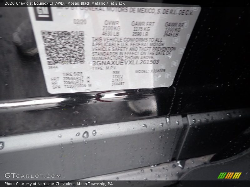 Mosaic Black Metallic / Jet Black 2020 Chevrolet Equinox LT AWD